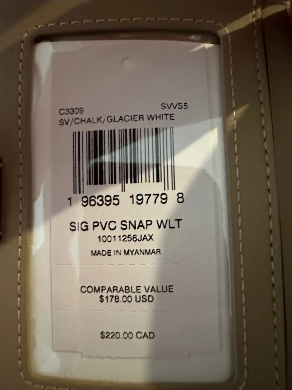 Coach Cream Signature Bifold Wallet with Silver Logo
